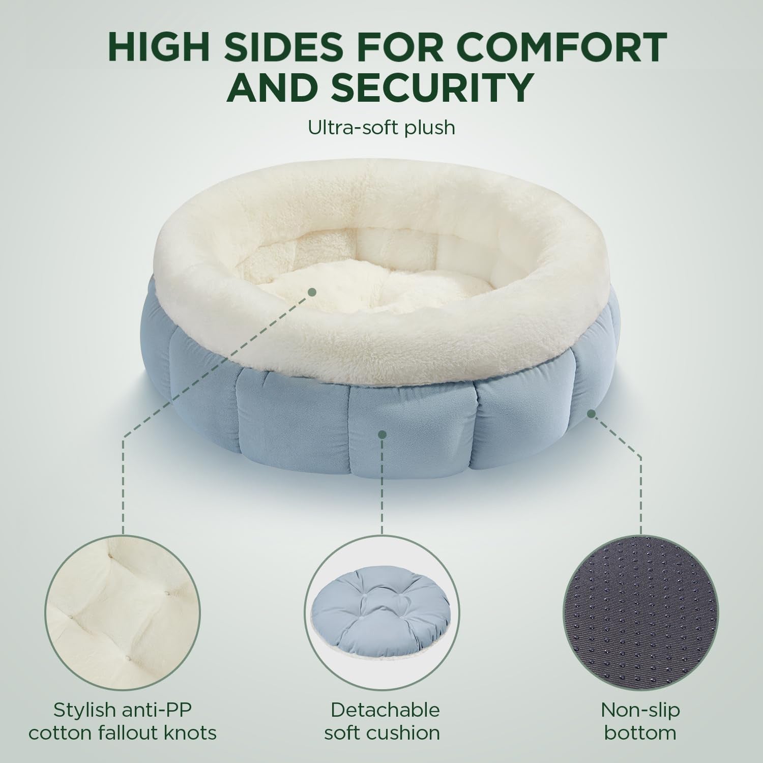 Donut Dog and Cat Bed Small Washable Anti-Slip