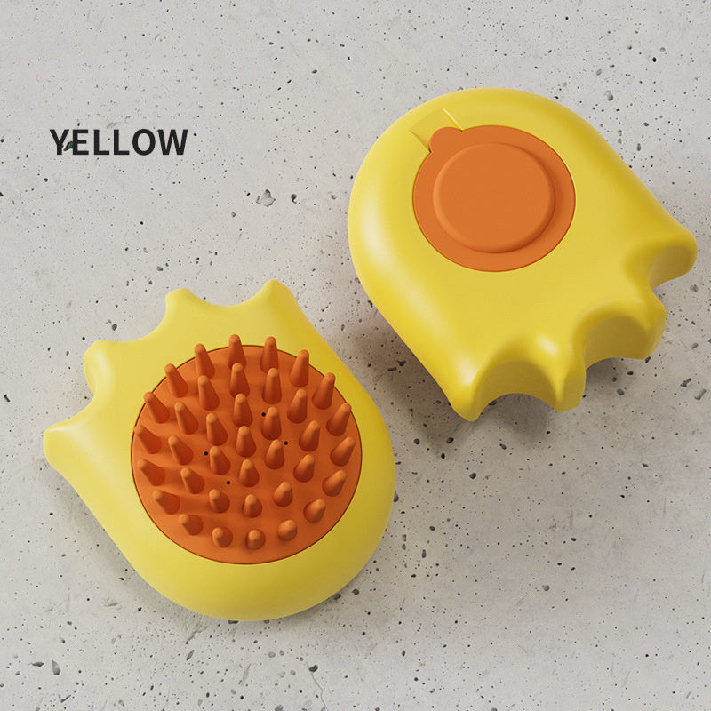Pet Bath and Massage Brush with Shampoo Holder for Cats and Dogs