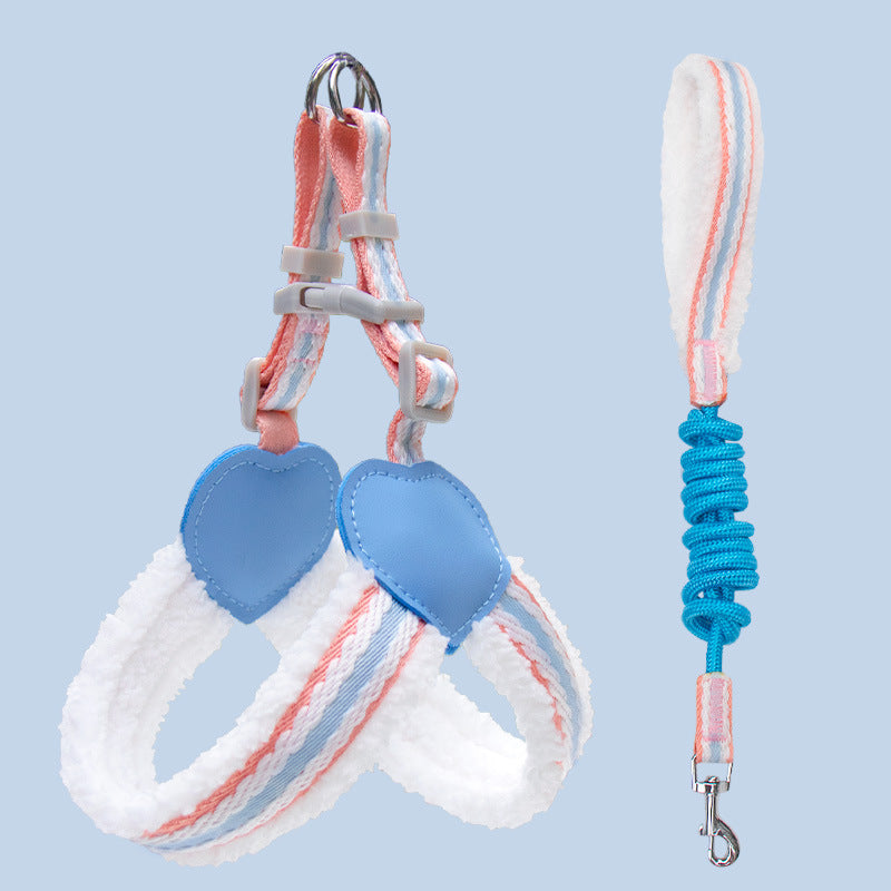 Breathable Summer Dog Leash with Chest Vest Small Medium