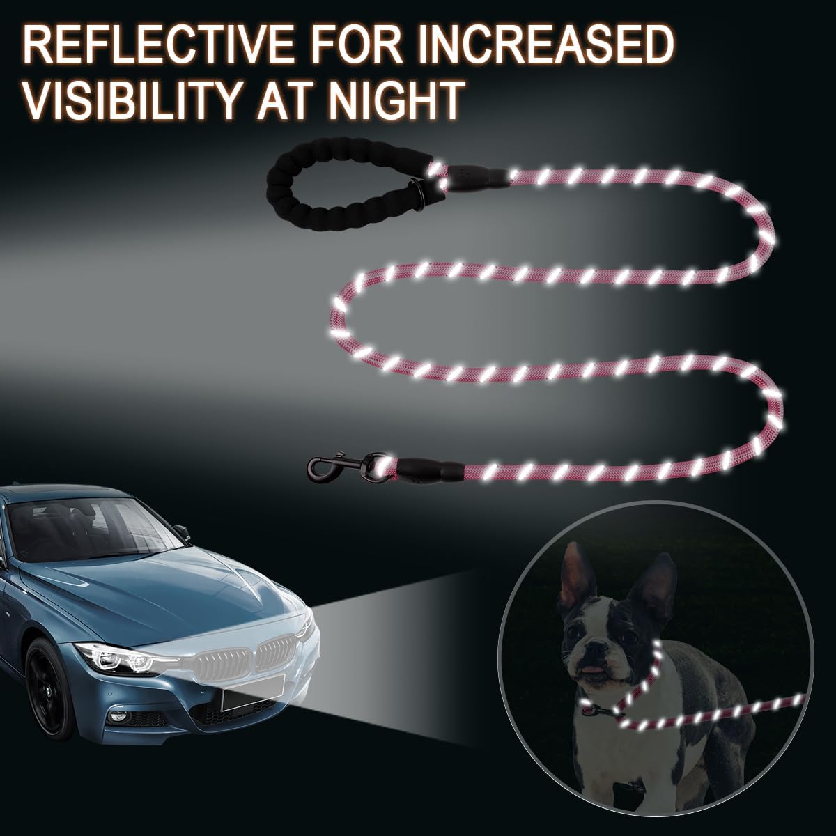 Heavy Duty Reflective Dog Leash 5FT Padded Handle Walking Training