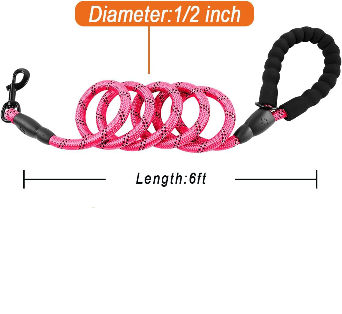 Heavy Duty Reflective Dog Leash 5FT Padded Handle Walking Training