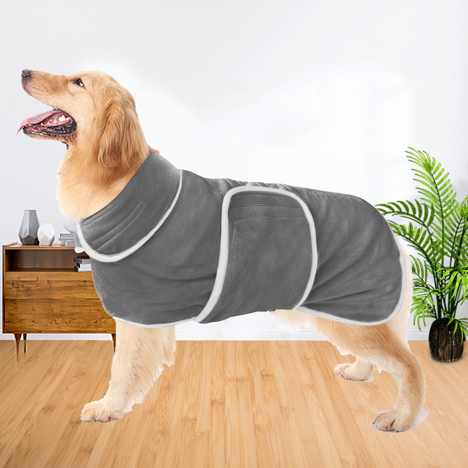 Super Absorbent Dog Bathrobe Towel Pajamas Coat