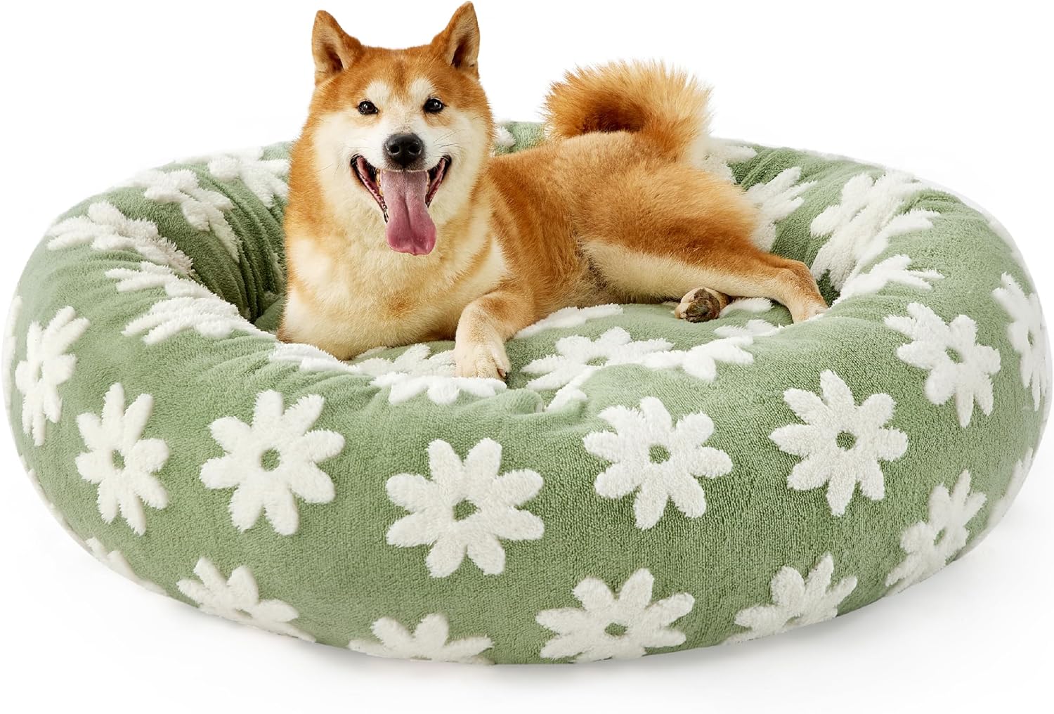 Leisure Round Cat Bed Donut Small Dog Calming Plush