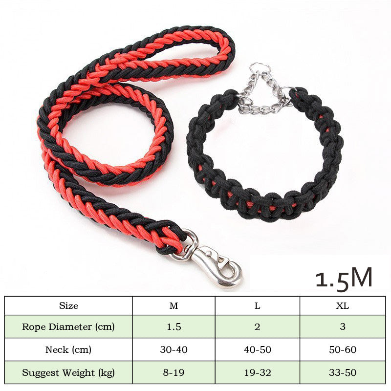 Heavy Duty Nylon Braided Training Leash With Collar Cover