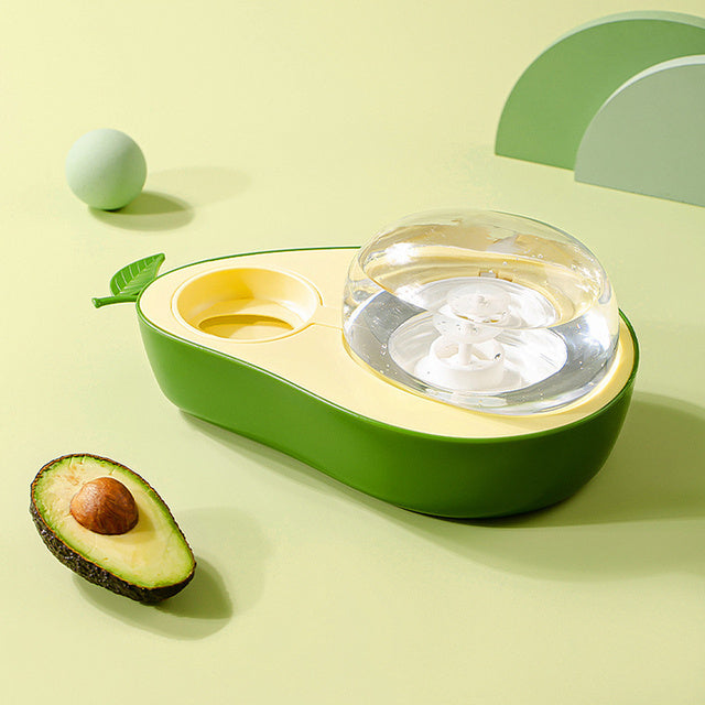 Avocado-Shaped Automatic Water and Food Feeder