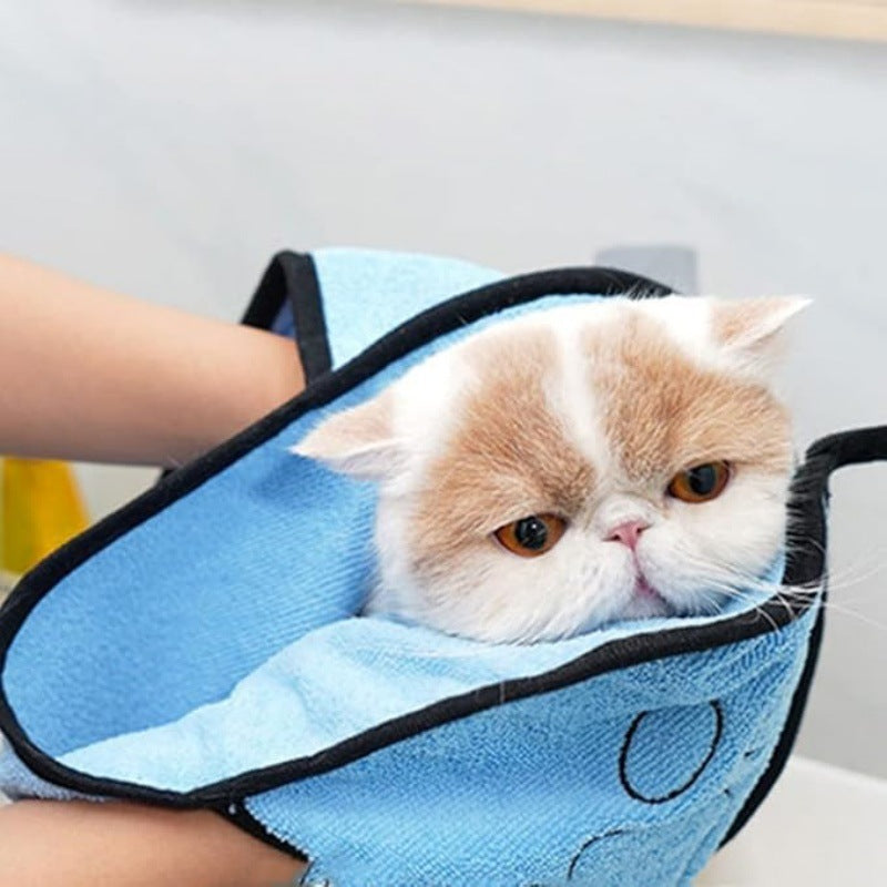 Quick-Absorb Pet Bath Towel for Cats and Dogs