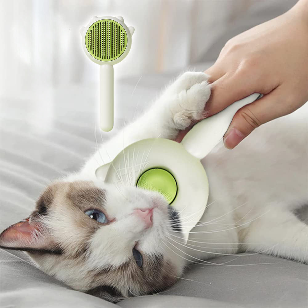 Self-Cleaning Pet Hair Removal Brush for Cats and Dogs