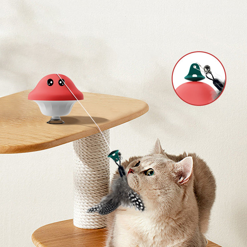 Retractable Cat Wand Suction Cup Teaser Toy
