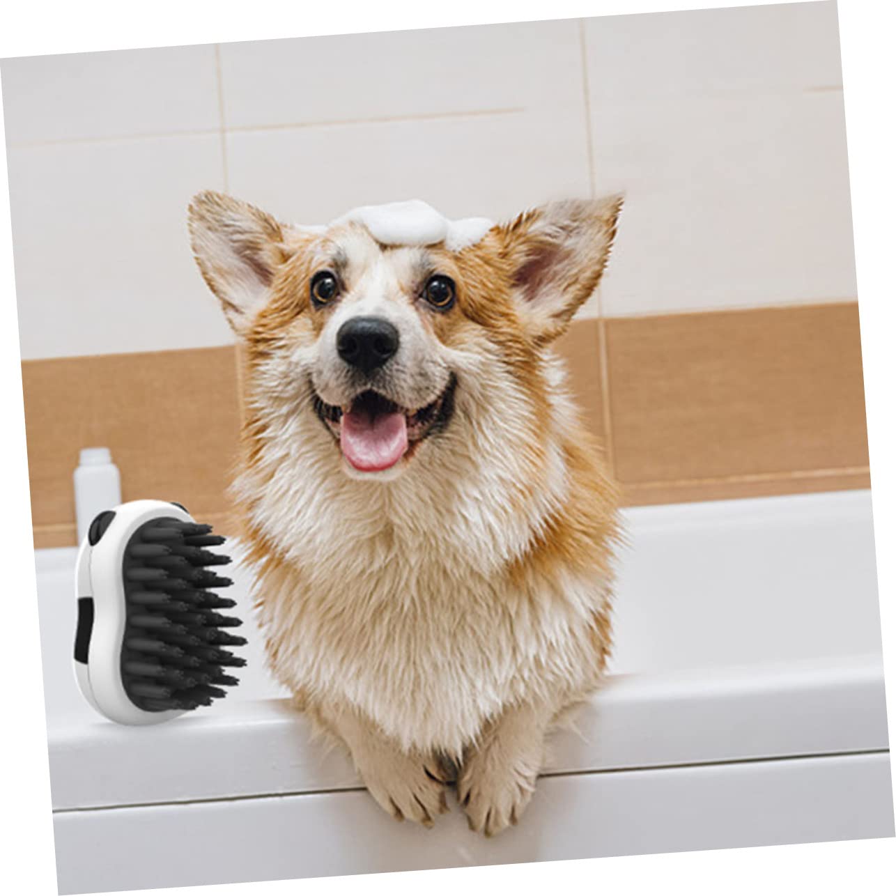 Pet Bath and Grooming Brush with Hair Removal Gloves