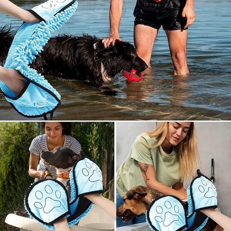 Quick-Absorb Pet Bath Towel for Cats and Dogs