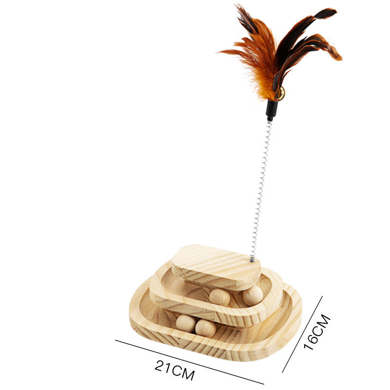 Solid Wood Cat Turntable Bite Resistant Toy