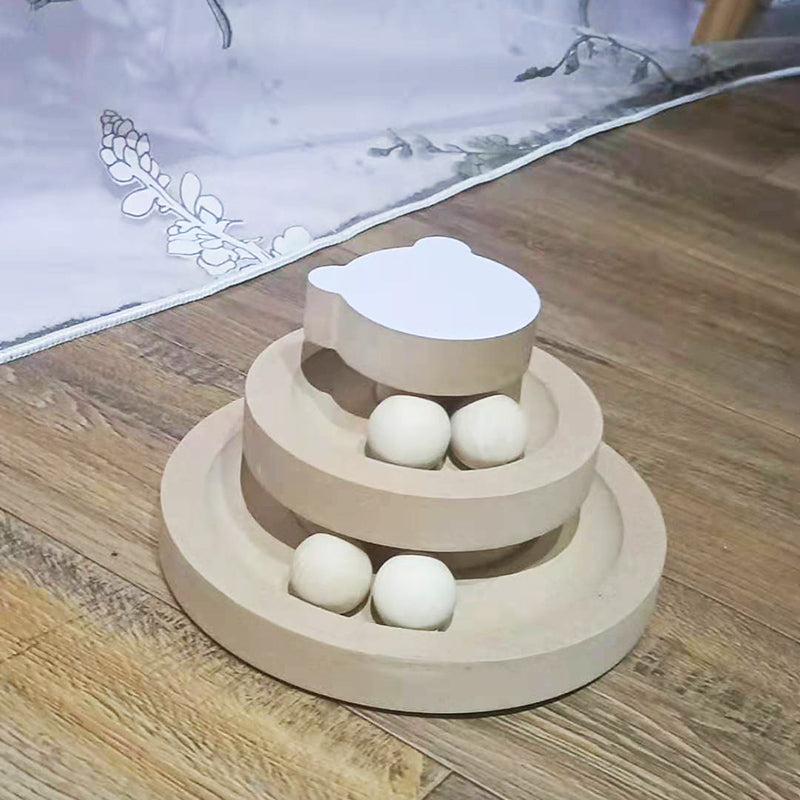 Solid Wood Cat Turntable Bite Resistant Toy