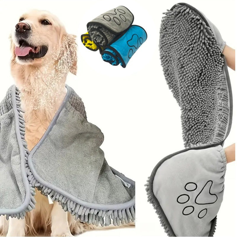 Quick-Absorb Pet Bath Towel for Cats and Dogs