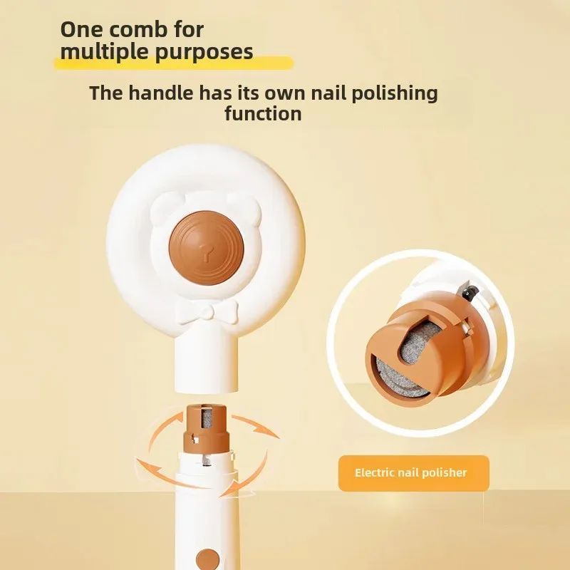 Rechargeable 2-in-1 Pet Nail Trimmer and Grooming Brush
