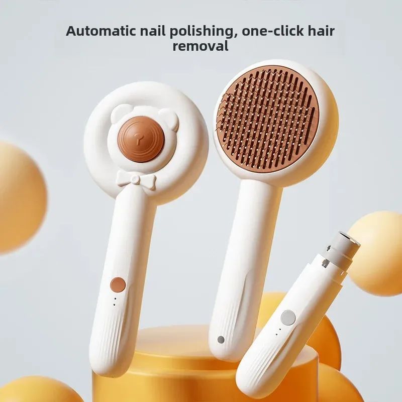 Rechargeable 2-in-1 Pet Nail Trimmer and Grooming Brush