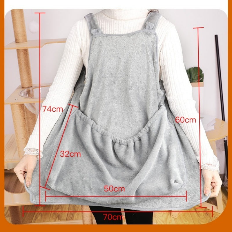 Pet Carrier Apron Plush Chest Bag for Cats and Dogs