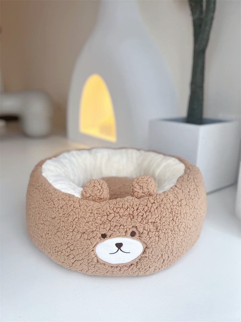 Cartoon Red Panda Plush Dog and Cat Nest Bed